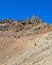 Volcanic rock formations in the panoramic mountain ranges in Mount Kenya