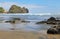 Volcanic rock on Piha Beach