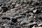 Volcanic rocks structure smooth lava stone background texture.