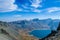 Volcanic rocky mountains and lake Tianchi, Changbaishan, China