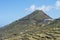 Volcanic Santorini panorama with steps terrain