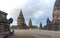 Volcanic stone stupa spires in Prambanan temple, Yogyakarta, Java, Indonesia