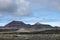 Volcano caldera crater. Volcanic landscape