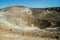 Volcano crater with fumaroles on Vulcano island, Eolie, Sicily