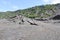 Volcano crater rock fissure