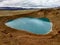 Volcano crater Viti with lake inside at Krafla volcanic area