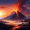 Volcano eruption. Generative AI