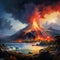 Volcano eruption. Generative AI