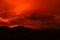 Volcano eruption landscape at night - Mount Etna in Sicily