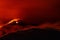 Volcano eruption landscape at night - Mount Etna in Sicily