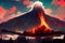 Volcano Eruption, lava flow, explosion