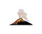 Volcano eruption logo  vector illustration on white background stock illustration