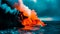 Volcano erupts lava into the ocean as it erupts water. Generative AI