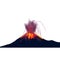 volcano explosion on white background
