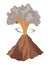 Volcano icon. Magma nature blowing up with smoke. An awakened vulcan activity fire and smoke element. Volcano eruption