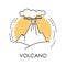 Volcano isolated icon, volcanic eruption, natural disaster