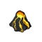 Volcano in isometric style. Isolated image of volcanic rock. Cartoon mountain 3d icon. Game sprite