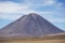 Volcano Licancabur andf cloudy blue sky