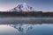 Volcano Mount Adams at Sunrise with Smooth Lake Reflection Washington State Great Northwest United States