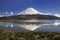 Volcano Parinacota and lake Chungara