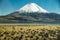 Volcano Parinacota and lake Chungara