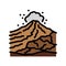 volcano rock landskape color icon vector illustration