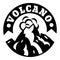 Volcano smoke logo, simple style
