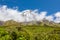 volcano Taranaki covered in clouds, New Zealand