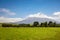 volcano Taranaki covered in clouds, New Zealand