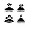 Volcano vector set. Logotypes and signs.