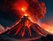 Volcanoes where lava erupts violently.generative AI