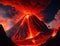 Volcanoes where lava erupts violently.generative AI