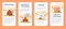 Volcanologist mobile application banner set. Geologist studying