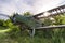 Volchansk, Ukraine - 18 June 2020: Old aircraft Antonov An-2 at abandoned Airbase aircraft cemetery in Vovchansk, Kharkov region,