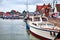 Volendam near Amsterdam, Netherlands. Dramatic sky with rain