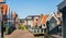 Volendam old town, Netherlands. Picturesque street in village in Waterland district near Amsterdam.