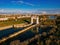 Volga-Don Shipping Canal in Volgograd, aerial view