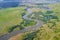 Volga river from a bird`s - eye view, Russia Federation, Tatarstan, Kazan