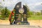 Volgograd. Russia. 9 May 2017. The monument to the heroes of Ossetia-Alania in the military cemetery memorial on Mamayev Kurgan in