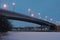 Volgograd, Russia - February 20, 2016: Night view of the bridge across the Volga-Don canal Lenin in Krasnoarmeysk district of Volg