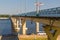 VOLGOGRAD, RUSSIA - JUNE 28, 2018: Volgorad - Krasnoslobodsk bridge over Volga river, Russ