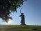 VOLGOGRAD, RUSSIA - MAY 2023: Monument in the center of the city, where the famous Soviet woman was born, historical