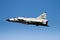 VOLKEL, THE NETHERLANDS - JUN 15, 2013: Former Swedish Air Force Saab 37 Viggen fighter jet in flight at the Dutch Air Force Open