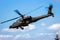 VOLKEL, THE NETHERLANDS - JUN 15, 2013: Royal Netherlands Air Force Boeing AH-64D Apache attack helicopter take off