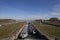 Volkerak water locks, part of the Dutch Delta Works and the largest inland water locks in Europe