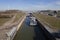 Volkerak water locks, part of the Dutch Delta Works and the largest inland water locks in Europe