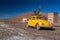 Volkswagen Beetle drive through a desert