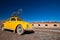 Volkswagen Beetle drive through a desert