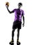 Volley ball player man silhouette white background