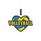Volleyball badge, vector illustration